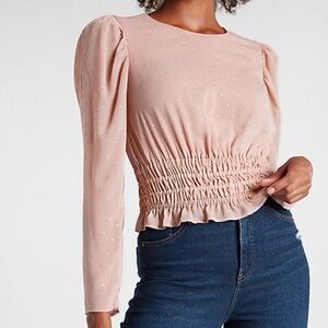 New Chic Blush Women's Blouse with Ruched Waist size XS